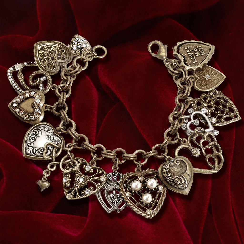 Love heart charm deals bracelet