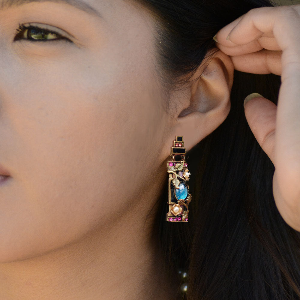 Art Deco Chinese Flower Earrings by Sweet Romance – Sweet Romance