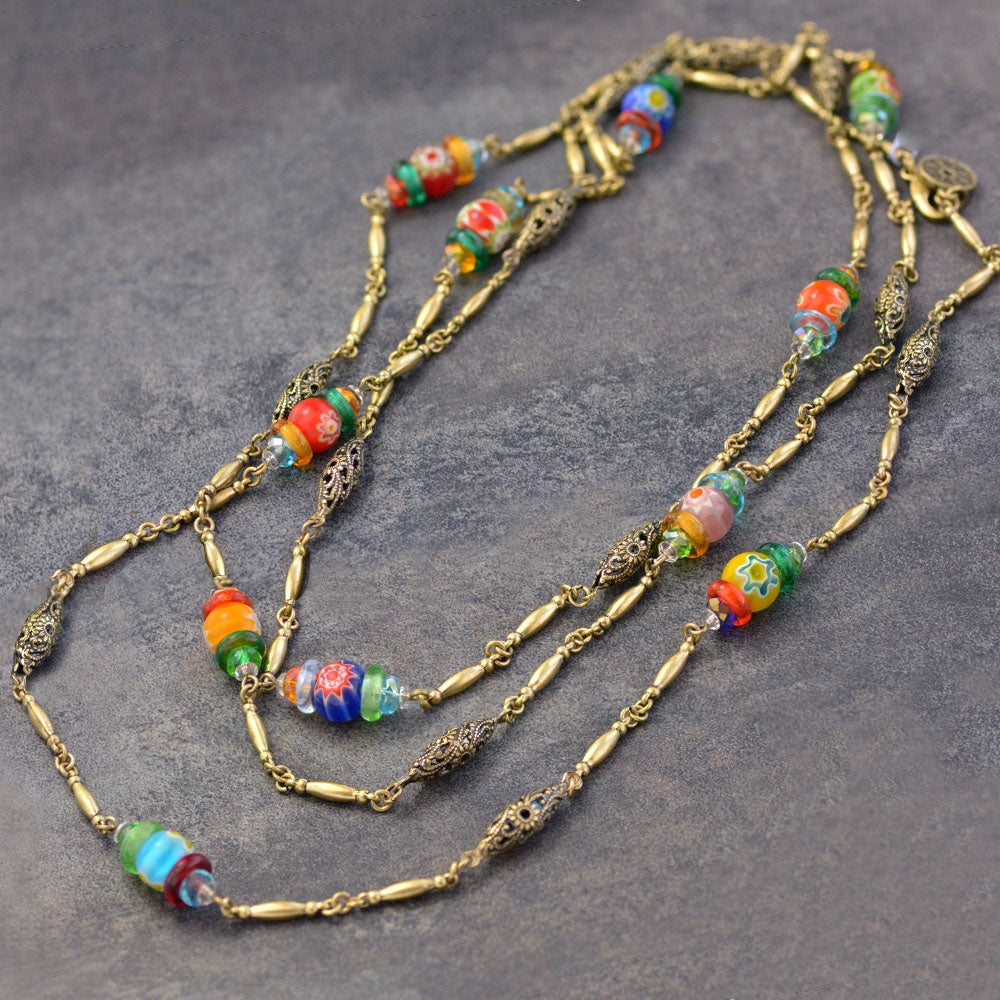 Millefiori shop bead necklace