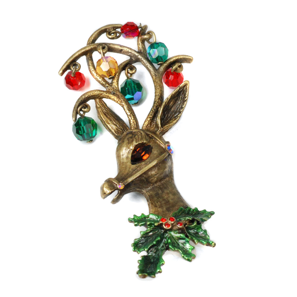 Reindeer Brooch.crystal Brooch.brooch For Women.wedding Gift.x-Mas