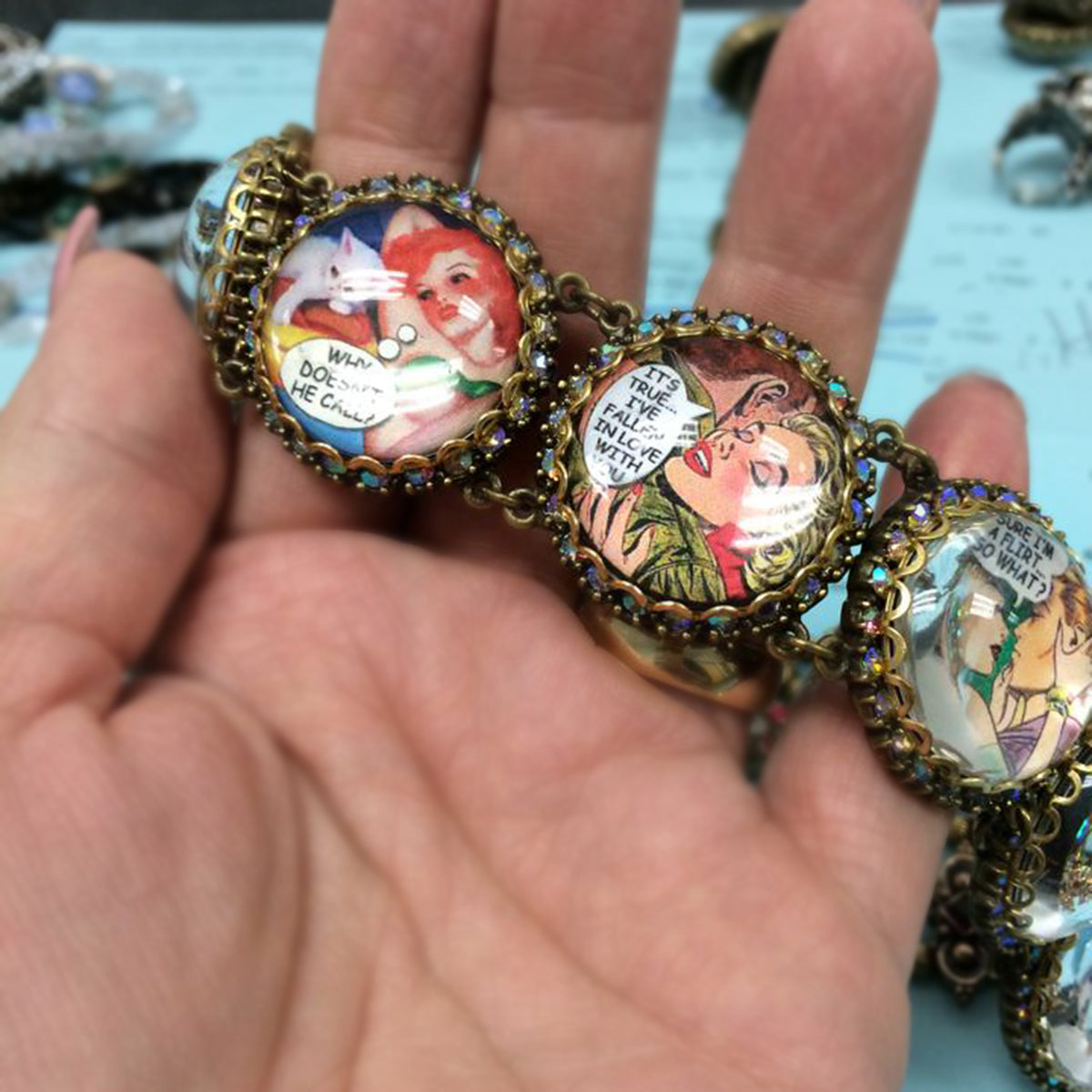 Retro Pulp Romance Comic Book Bracelet BR3000