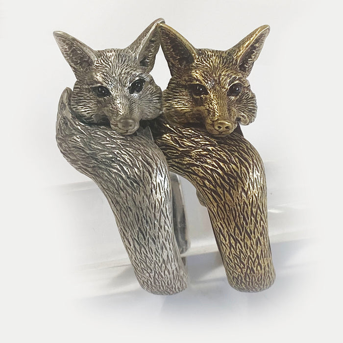 Sculptured Fox Cuff Bracelet BR405