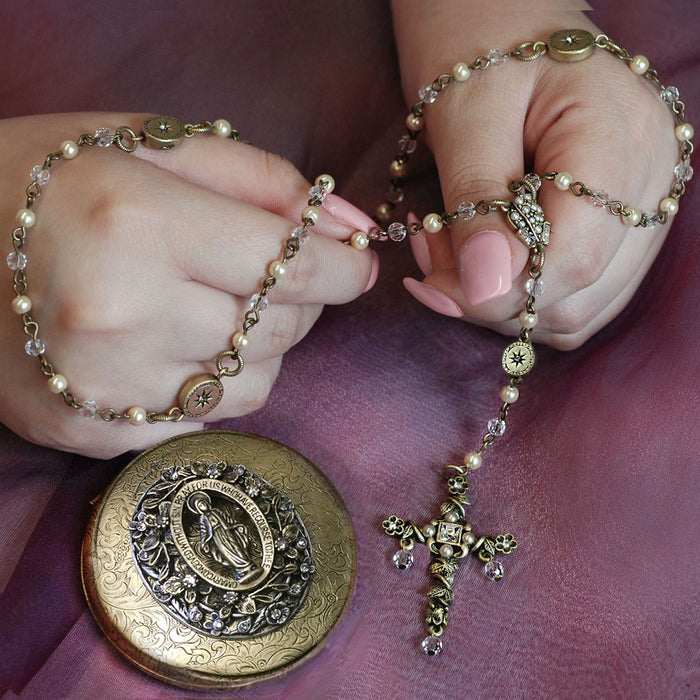 Our Lady of Miracles Vintage Rosary and Box BX31N1608