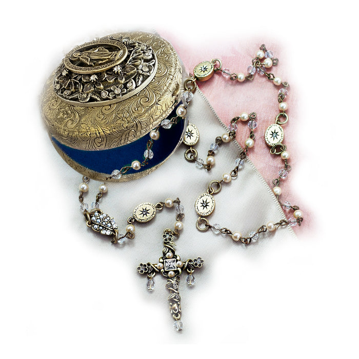 Our Lady of Miracles Vintage Rosary and Box BX31N1608