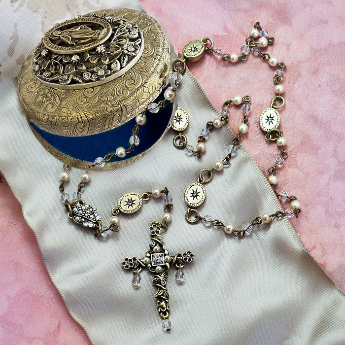 Our Lady of Miracles Vintage Rosary and Box BX31N1608