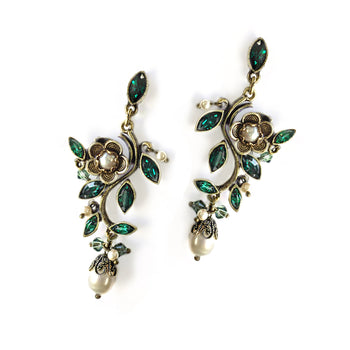 Emerald Marquise Romance Earrings E1186-EM