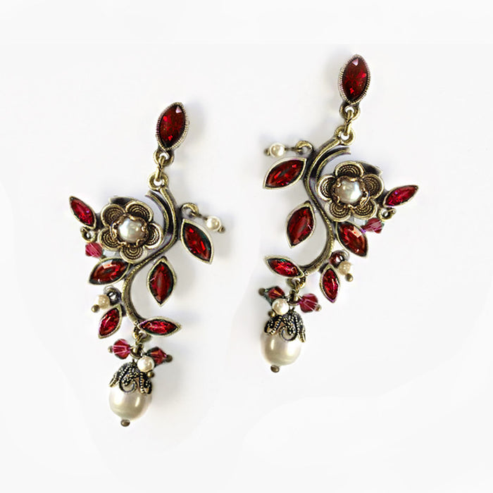 Garnet Red Marquise Romance Earrings E1186-GA