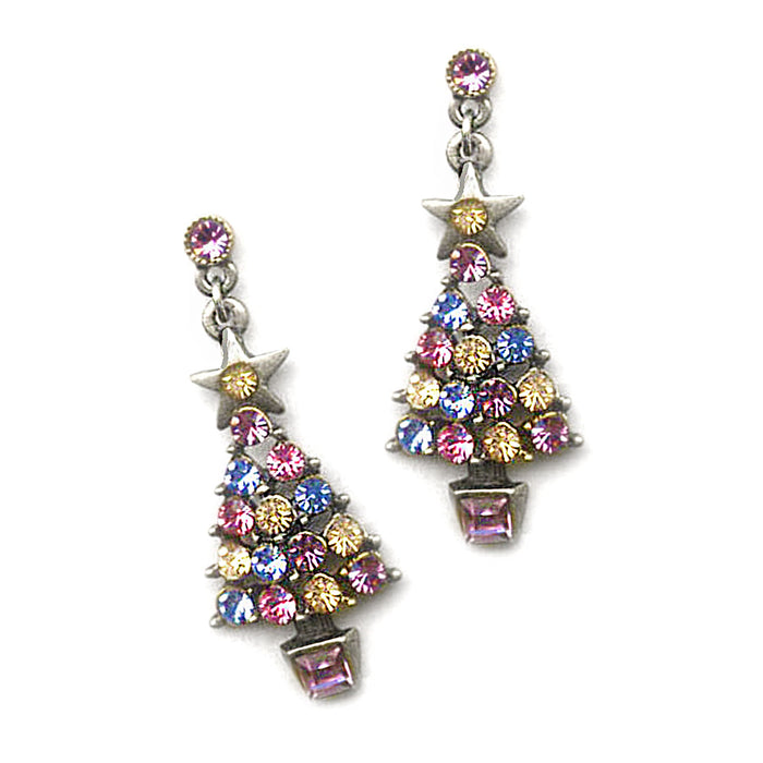 Jewel Tree Christmas Crystal Earrings