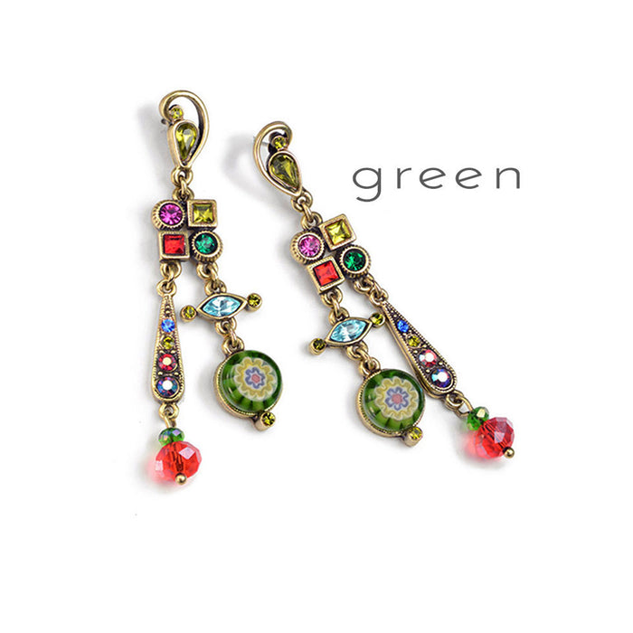 Millefiori Glass Modern Geometric Earrings  E475