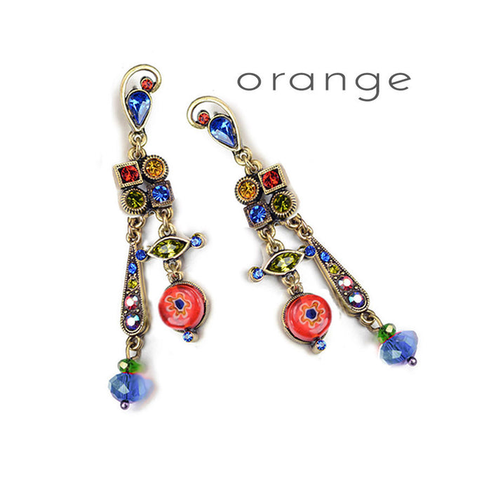 Millefiori Glass Modern Geometric Earrings  E475