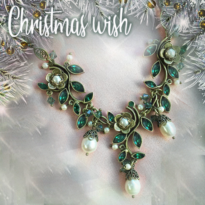 Emerald Green romance necklace N1186-EM