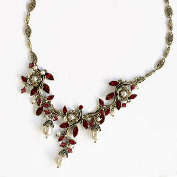 Garnet red romance necklace N1186-GA