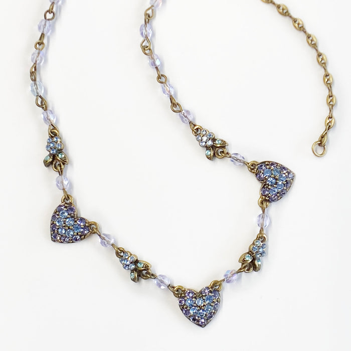 Dainty Crystal Hearts Necklace