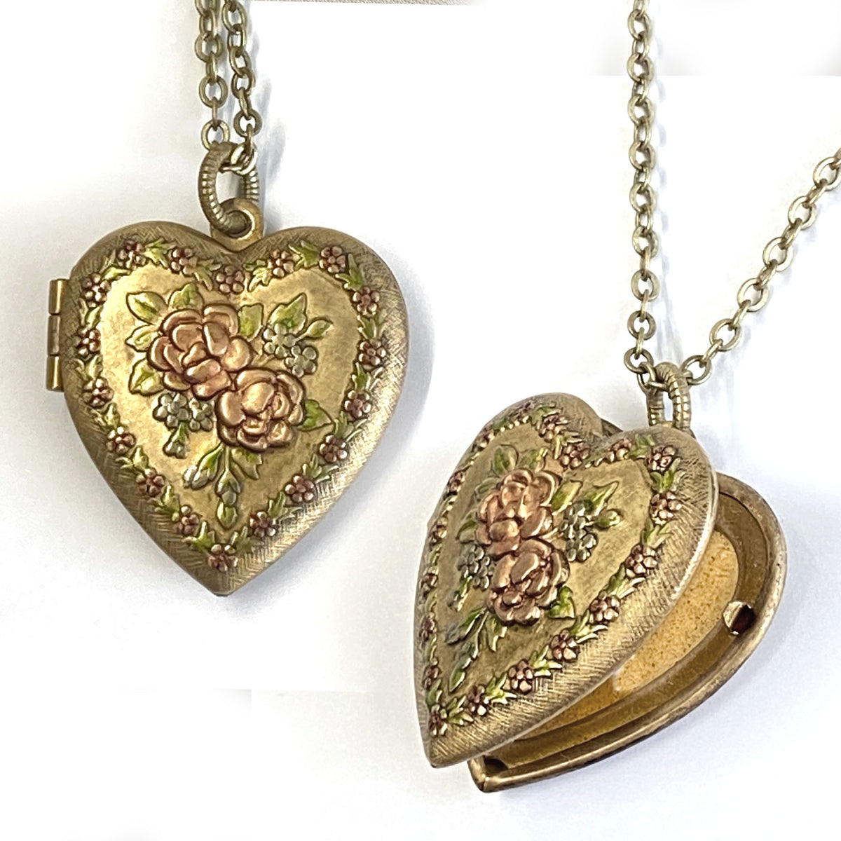 Vintage Heart Locket Necklace N696