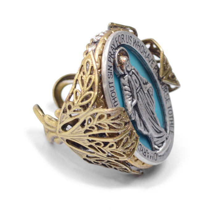 Queen of Miracles Our Lady Virgin Mary Madonna Ring R900