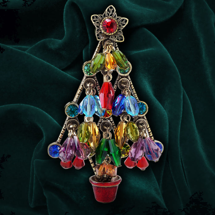 Crystal Beads Christmas Tree  Pin P188