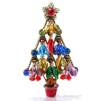 Crystal Beads Christmas Tree  Pin P188