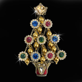 Retro 1940s Christmas Tree Brooch P239