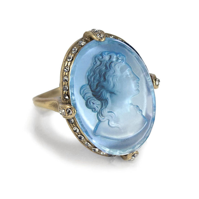 Faceted Oval Intaglio Cameo Ring R130