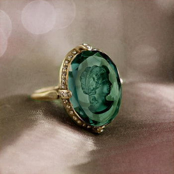 Faceted Oval Intaglio Cameo Ring R130