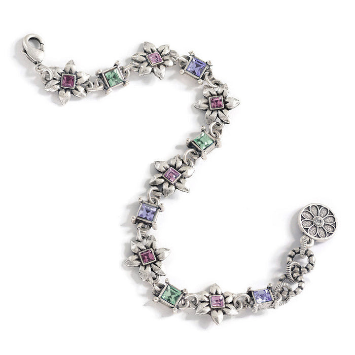 Silver Flower Link Bracelet BR568