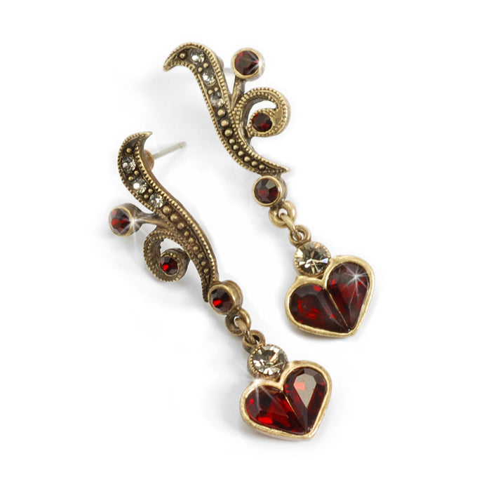 Garnet Hearts Necklace & Earrings N947