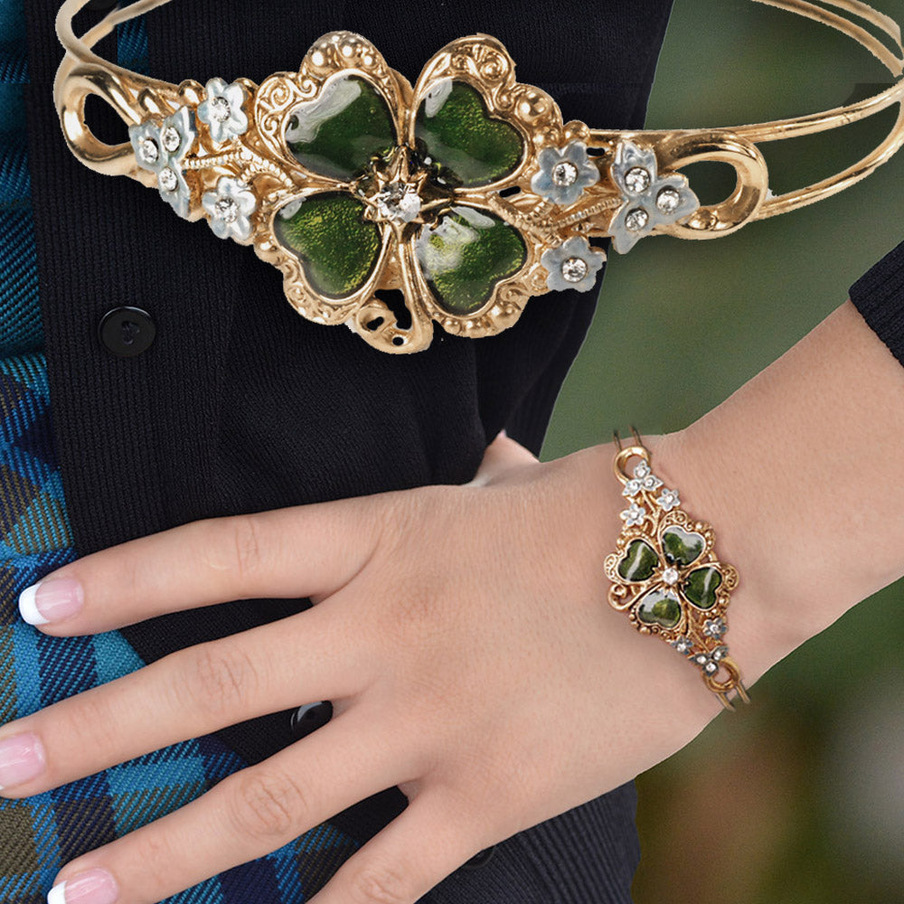 Kira Clover Enamel Bracelet: Women's Designer Bracelets