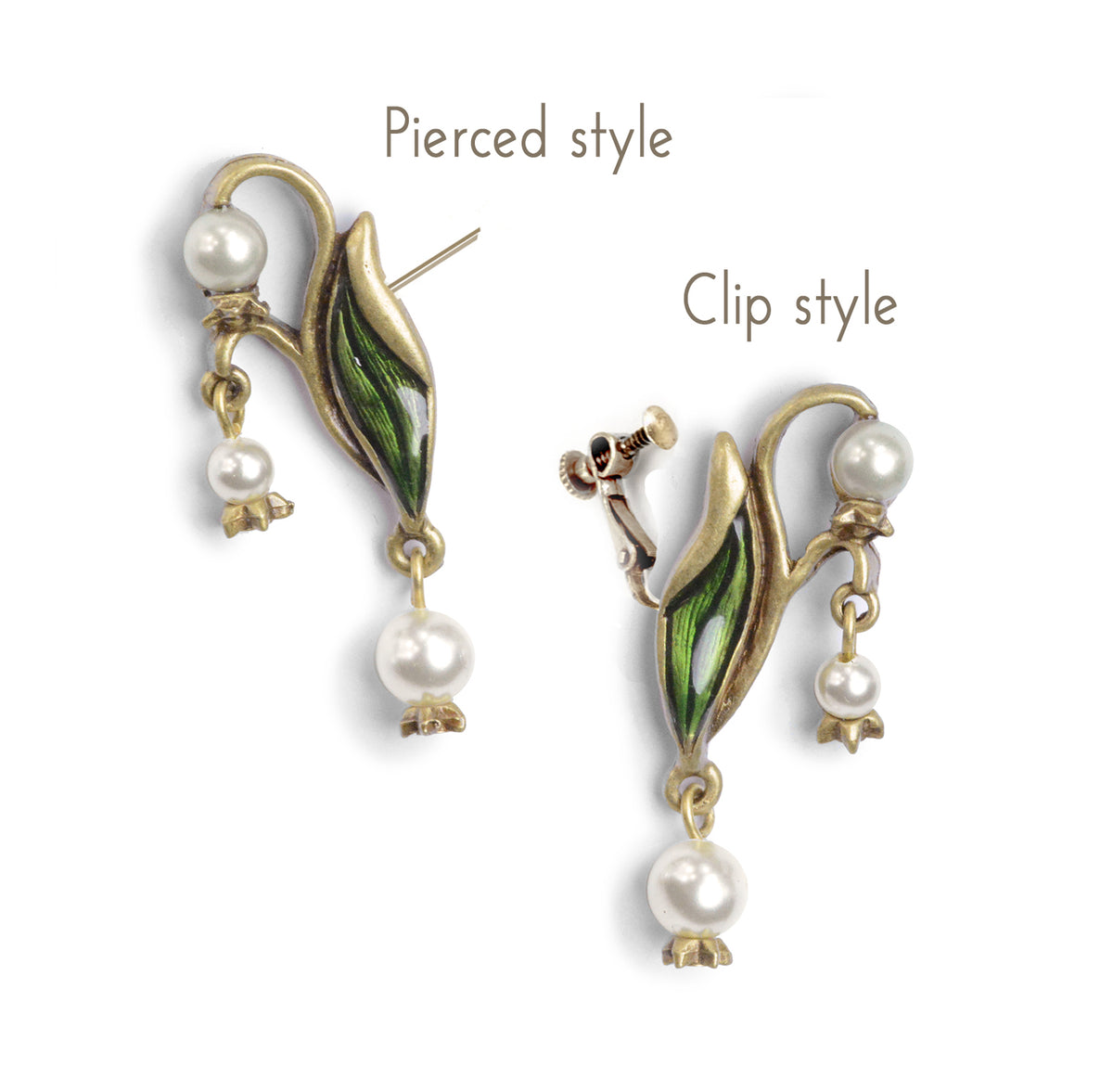 Lily of the Valley Art Nouveau Pearl Flower Wedding Earrings by Sweet ...