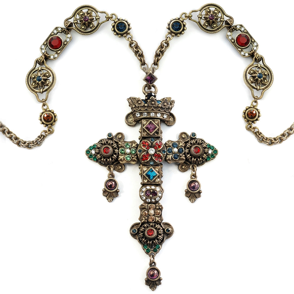 Elvira's Gothic Jewel Cross Necklace – Sweet Romance Jewelry