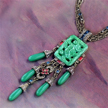 Vintage green store necklace